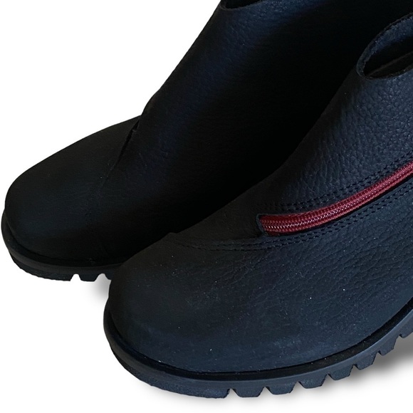 LOINTS OF HOLLANDER Low Wedge Lug Boot Lightning Black Nubuck Leather Re… - Picture 16 of 17